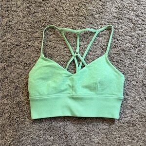ALO Yoga Light Green Strappy Sports Bra